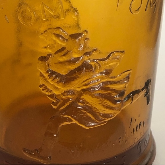 Vtg AMBER GLASS MUG Mother Goose Rhyme Nursery Tom Tom Humpty Dumpty Tiara Glass - Picture 8 of 16